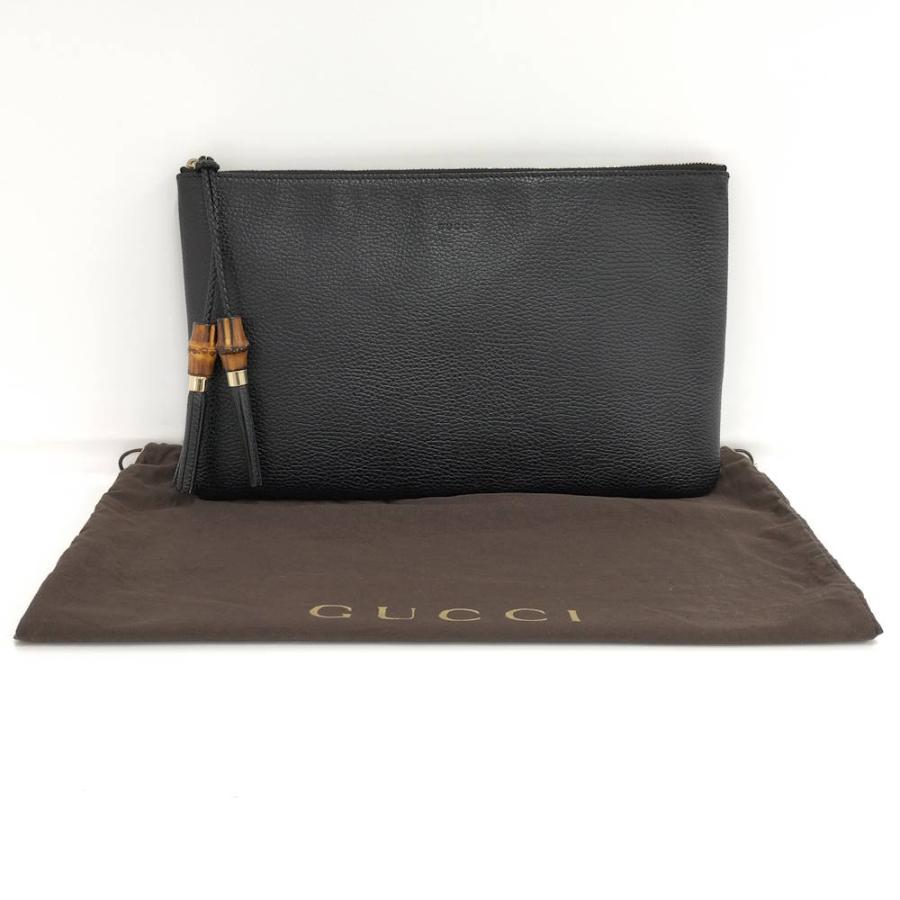GUCCI（グッチ） バンブー クラッチバッグ レザー ブラック 449653