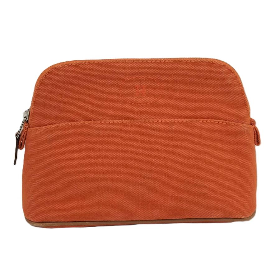 HERMES（エルメス） ボリードポーチ20 ミニ キャンバス オレンジ系