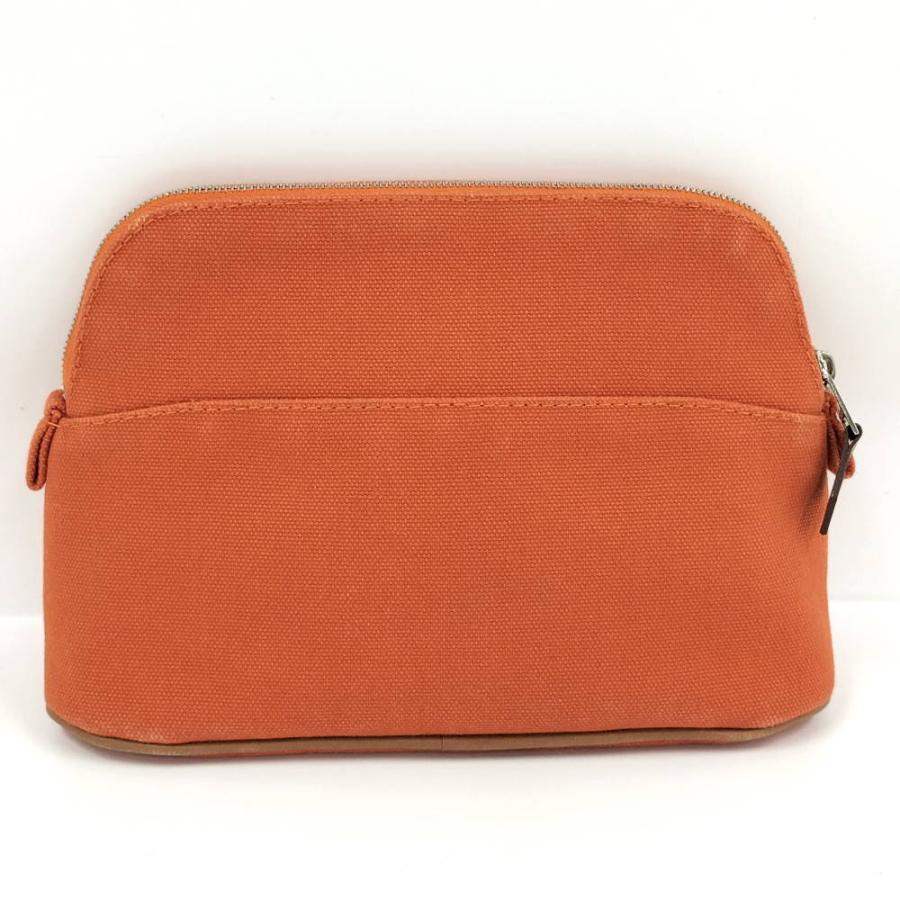 HERMES（エルメス） ボリードポーチ20 ミニ キャンバス オレンジ系 