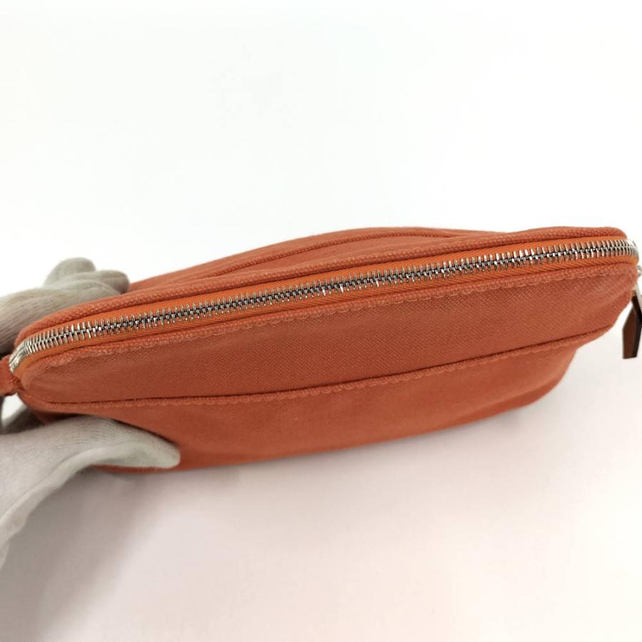 HERMES（エルメス） ボリードポーチ20 ミニ キャンバス オレンジ系