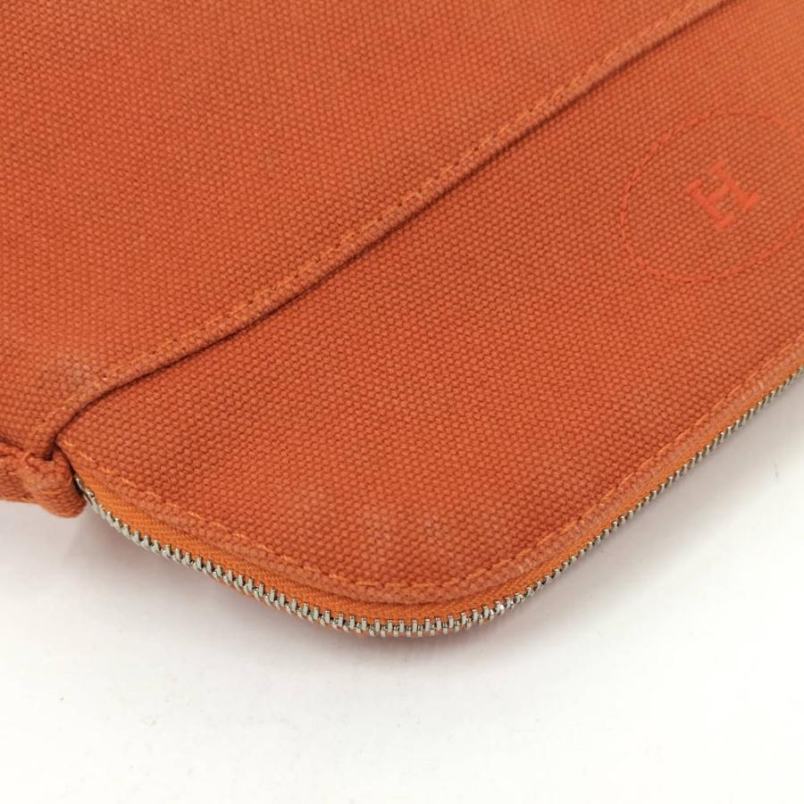 HERMES（エルメス） ボリードポーチ20 ミニ キャンバス オレンジ系