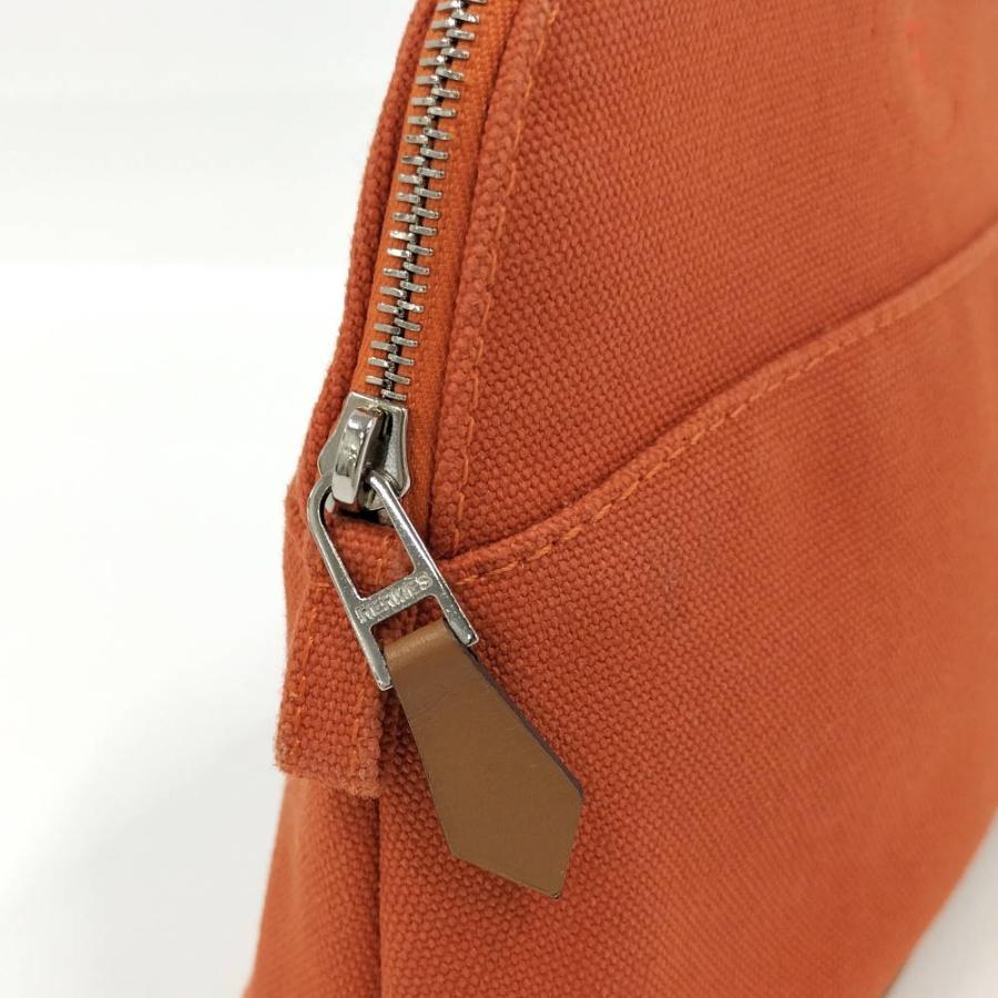 HERMES（エルメス） ボリードポーチ20 ミニ キャンバス オレンジ系