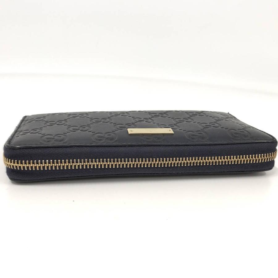 GUCCI ラウンドファスナー長財布 グッチシマ レザー ネイビー 307980
