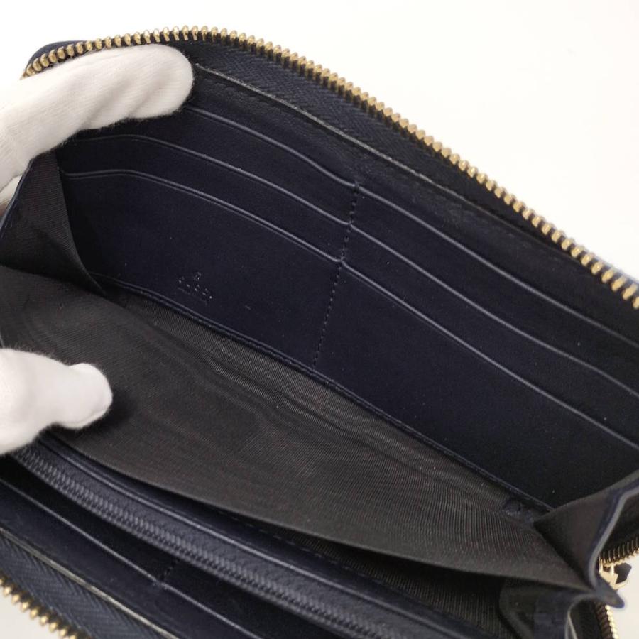 希少グッチ 長財布 ラウンドファスナー GG ドリアン レザー ネイビー GUCCI（グッチ） ラウンドファスナー 長財布 レザー 496317