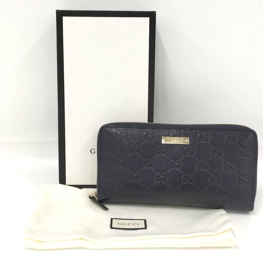 GUCCI（グッチ） ラウンドファスナー長財布 グッチシマ レザー