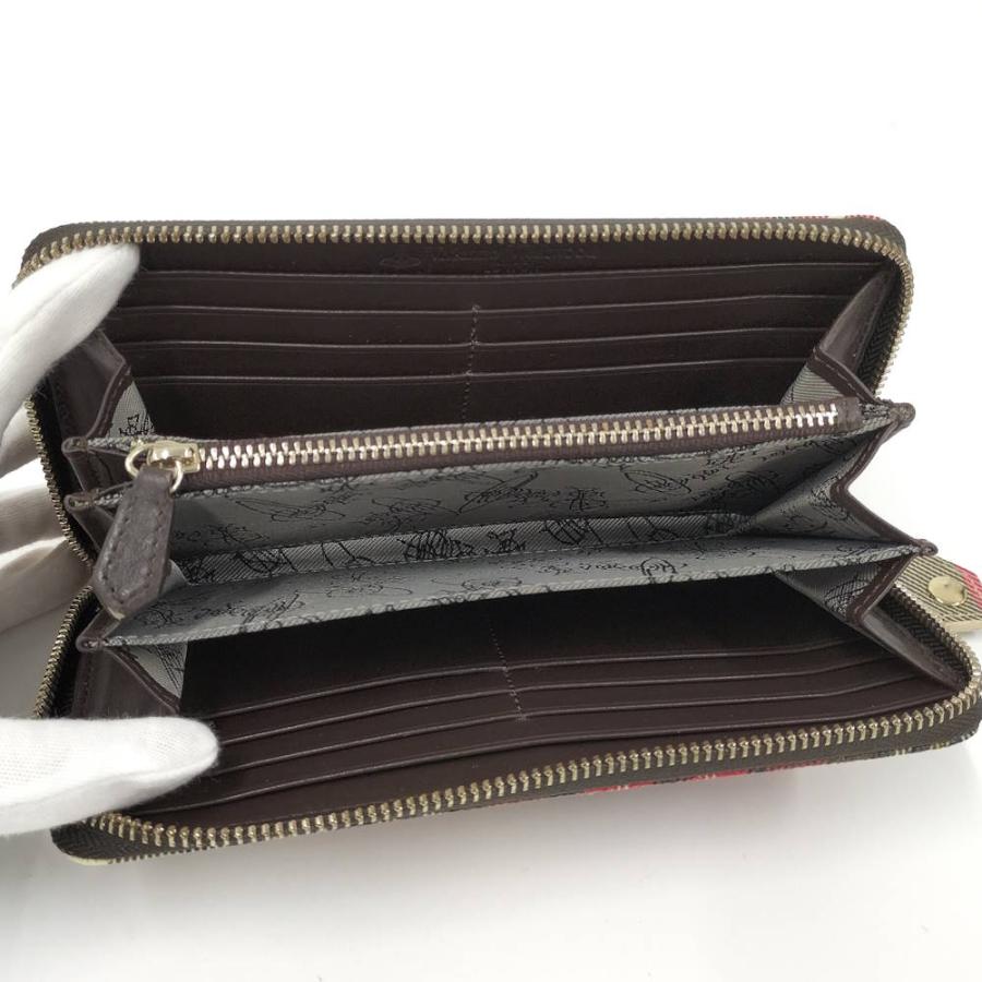 ヴィヴィアンウエストウッド　長財布　オーブ　PVC ラウンドファスナー　チェック Vivienne Westwood（ヴィヴィアンウエストウッド） ラウンドファスナー