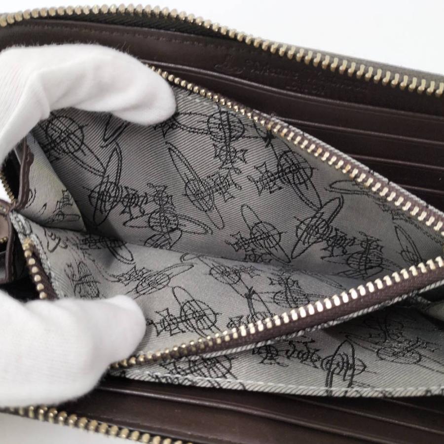 ヴィヴィアンウエストウッド　長財布　オーブ　PVC ラウンドファスナー　チェック Vivienne Westwood（ヴィヴィアンウエストウッド） ラウンドファスナー