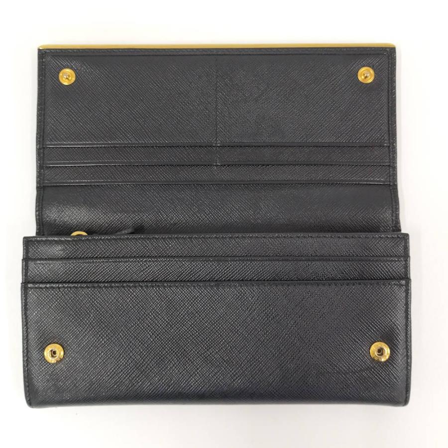 PRADA（プラダ） サフィアーノレザー 二つ折り長財布 ブラック : JJ