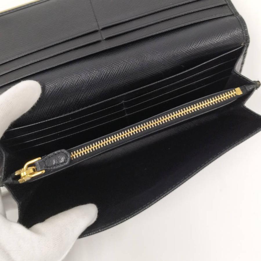 PRADA（プラダ） サフィアーノレザー 二つ折り長財布 ブラック : JJ