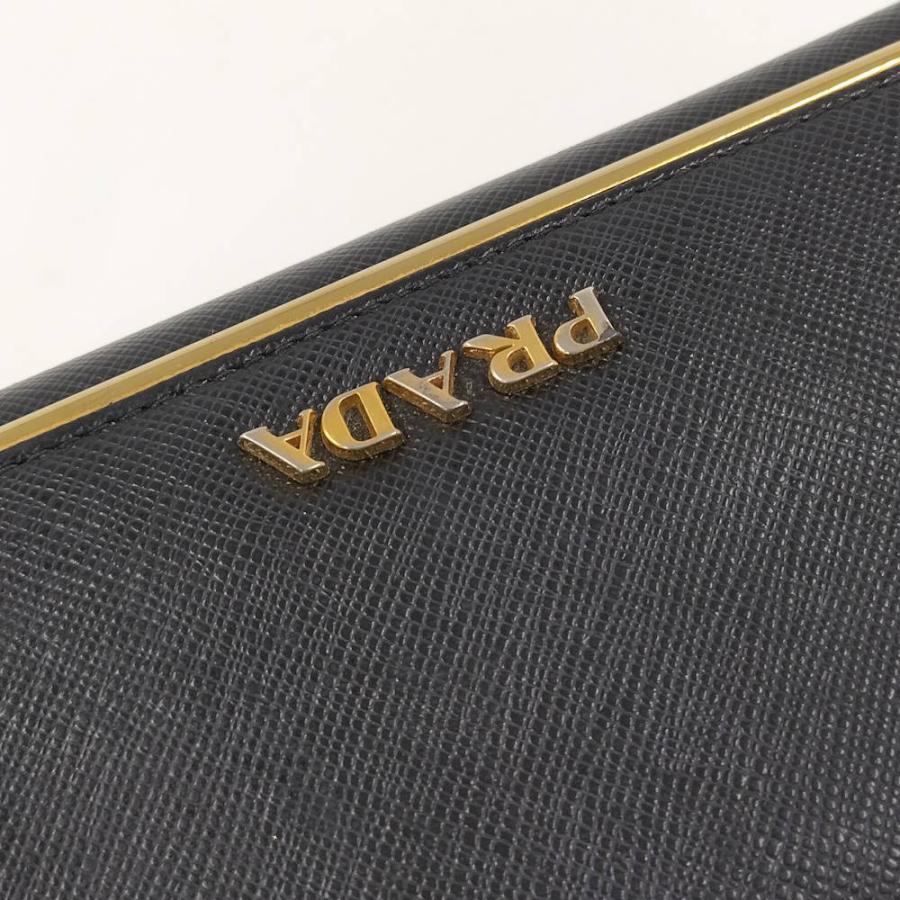 PRADA（プラダ） サフィアーノレザー 二つ折り長財布 ブラック : JJ