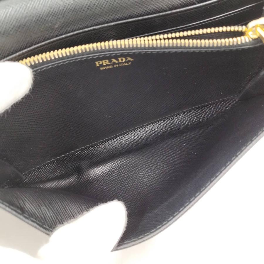 PRADA（プラダ） サフィアーノレザー 二つ折り長財布 ブラック : JJ
