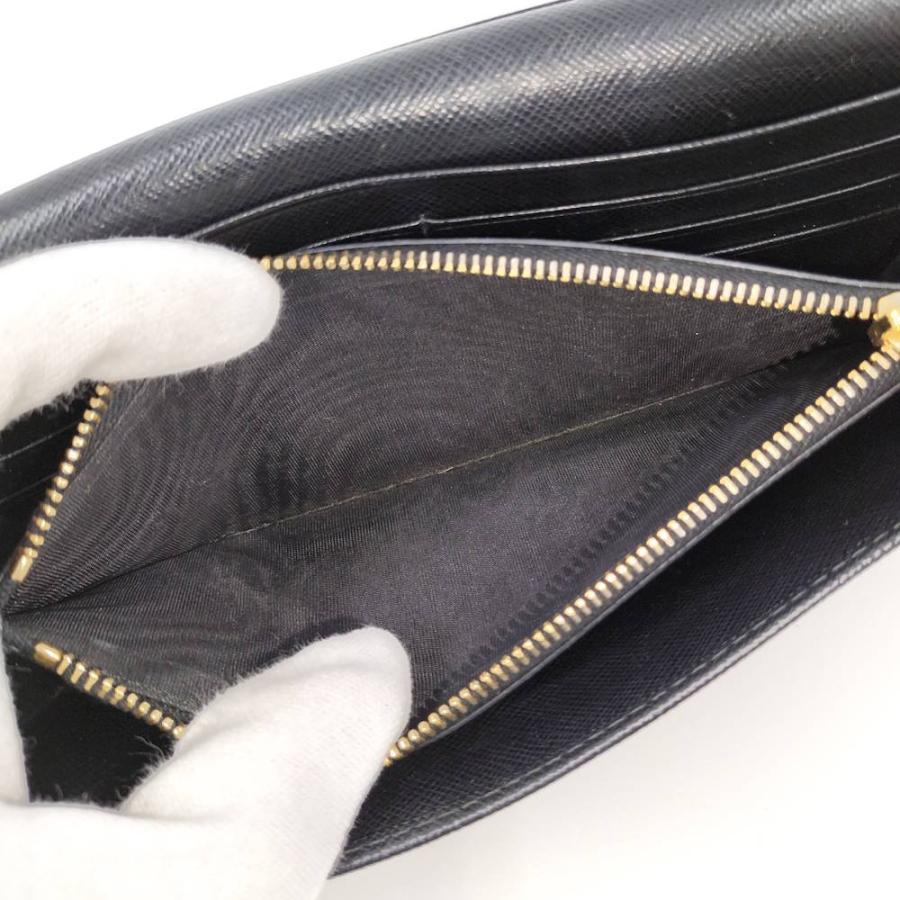 PRADA（プラダ） サフィアーノレザー 二つ折り長財布 ブラック : JJ