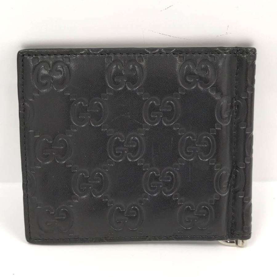 GUCCI（グッチ） 二つ折り財布 マネークリップ付き グッチシマ レザー