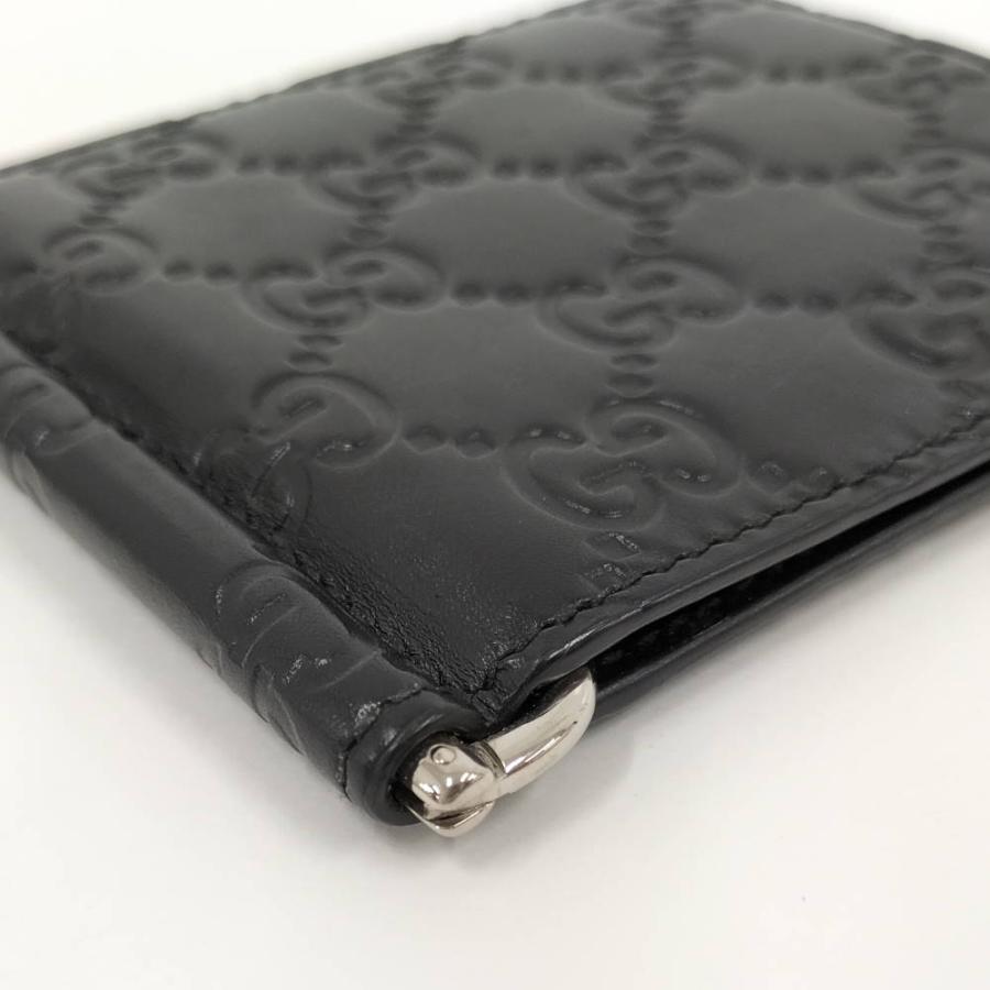 GUCCI（グッチ） 二つ折り財布 マネークリップ付き グッチシマ レザー