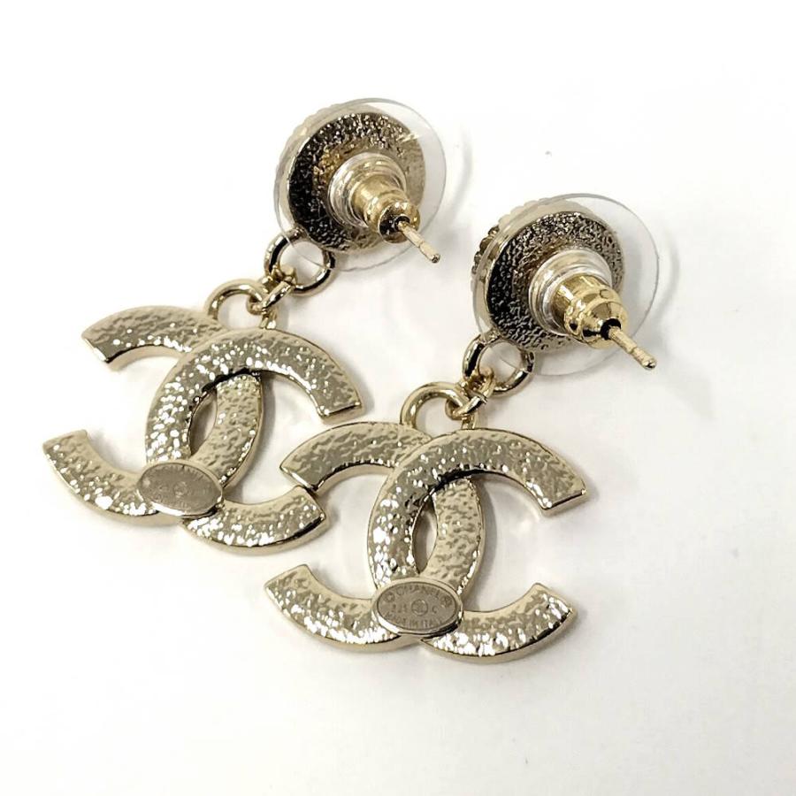 シャネル ココ ラインストーン フェイクパール ピアス 美品 【鑑定済】 CHANEL（シャネル） ココマーク ラインストーン フェイクパール ピアス