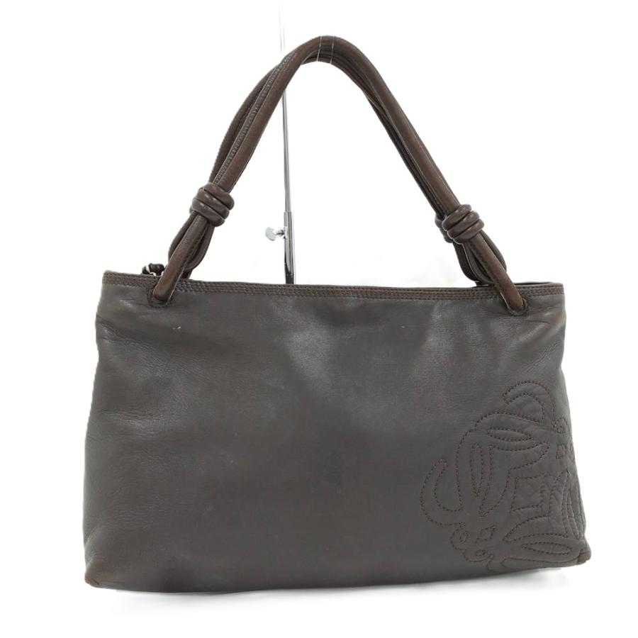 リ*ク様 LOEWE 正規品アナグラム ハンドバッグ ホワイト×ダークブラウン LOEWE（ロエベ） アナグラム ハンドバッグ レザー ブラウン : JJ
