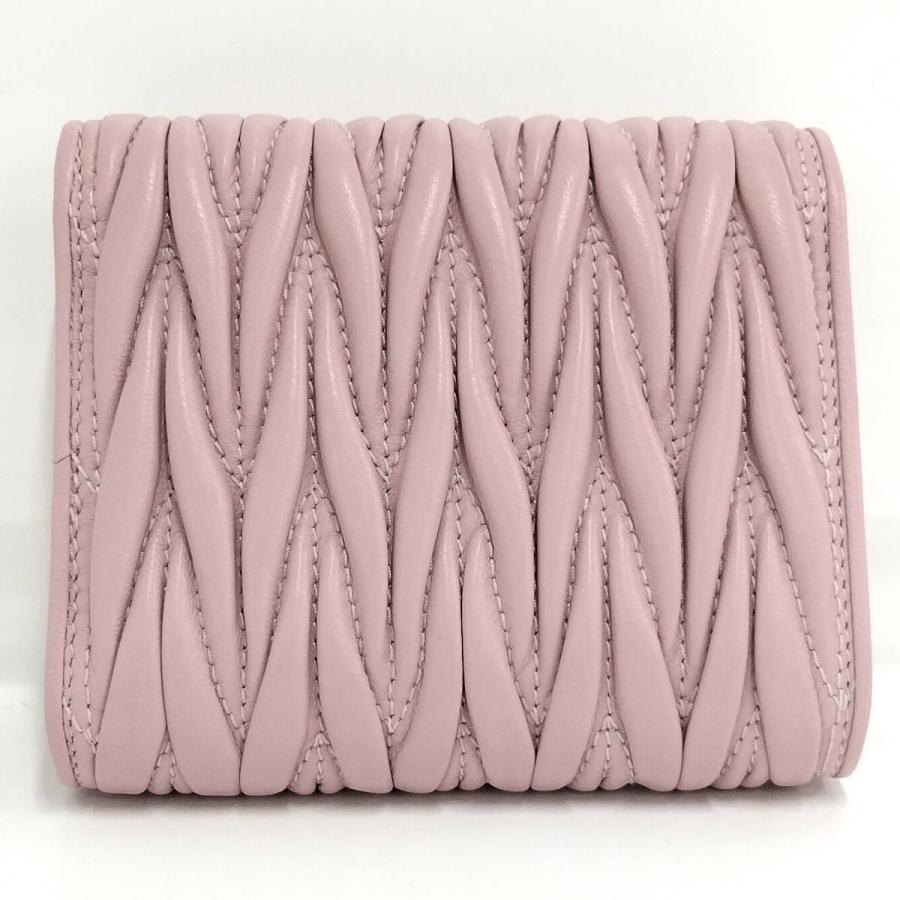 miu miu（ミュウミュウ） 三つ折り財布 マテラッセ レザー ピンク