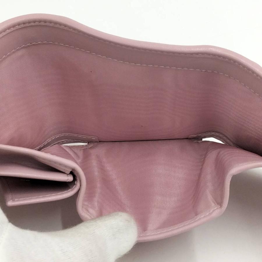 miu miu（ミュウミュウ） 三つ折り財布 マテラッセ レザー ピンク