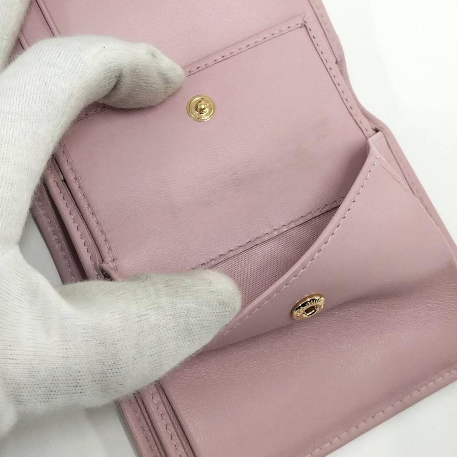 miu miu（ミュウミュウ） 三つ折り財布 マテラッセ レザー ピンク