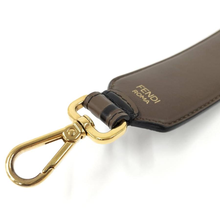 FENDI（フェンディ） ミニストラップ ユー ズッカ柄 レザー ブラウン