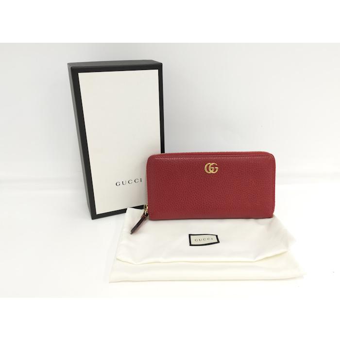 GUCCI グッチ プチマーモント 456117 ラウンドファスナー  長財布 レザー レッド【中古】 レディース 楽天市場】GUCCI【グッチ】 456117 プチマーモント ラウンドファスナー