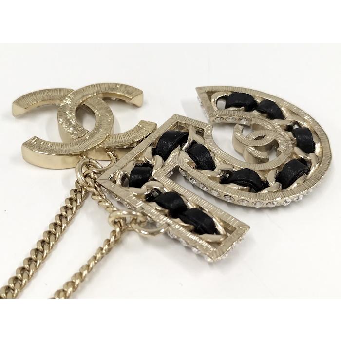 CHANEL ネックレス No.5 ココマーク ラインストーン メッキ