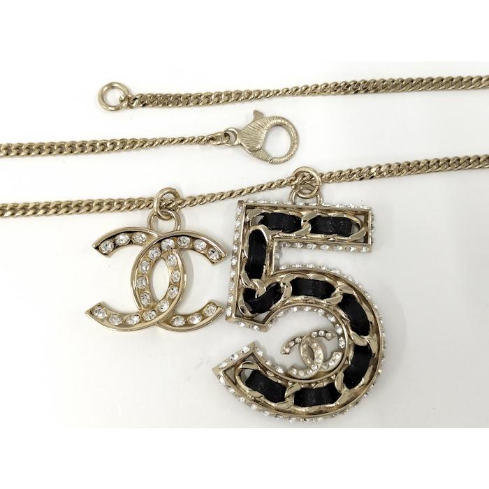 CHANEL ネックレス No.5 ココマーク ラインストーン メッキ