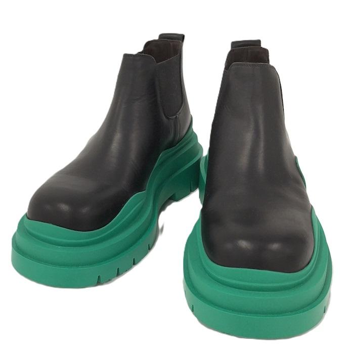 中古】BOTTEGA VENETA タイヤ アンクル チェルシーブーツ サイドゴア