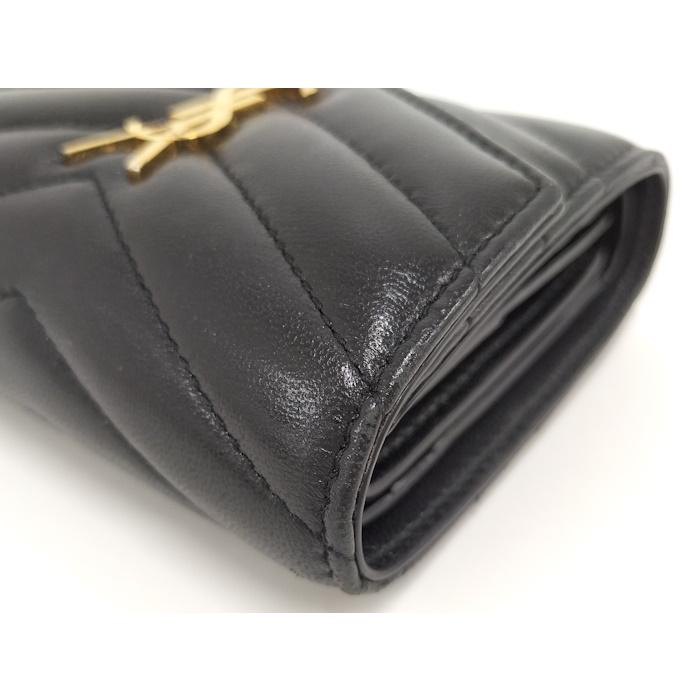 まあちゃん 長財布 プル YSL カサンドラ レザー ブラック サンローラン SAINT LAURENT カサンドラ マトラッセ ラージ
