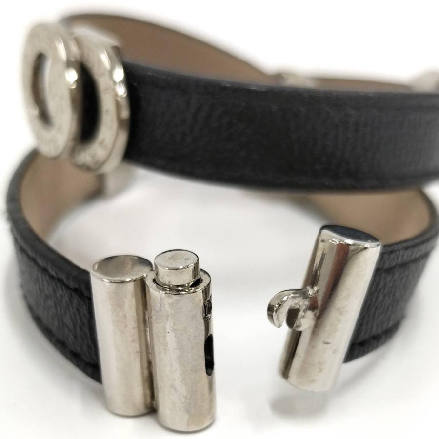 正規品　BVLGARI　ブルガリ マン ブレスレット レザー&シルバー BVLGARI（ブルガリ） ドッピオトンド ダブルコイル ブレスレット