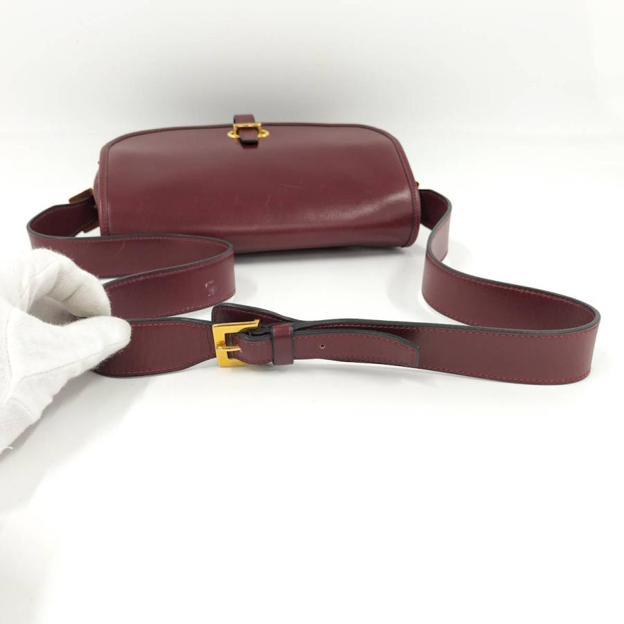 HERMES バルドゴルフ ショルダーバッグ レザー ボルドー □F刻印 HERMES（エルメス） バルドゴルフ ショルダーバッグ レザー ボルドー
