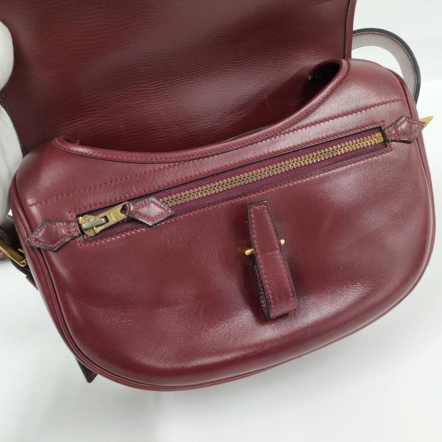 HERMES バルドゴルフ ショルダーバッグ レザー ボルドー □F刻印 HERMES（エルメス） バルドゴルフ ショルダーバッグ レザー ボルドー