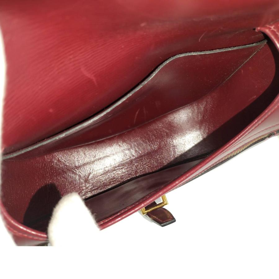 HERMES バルドゴルフ ショルダーバッグ レザー ボルドー □F刻印 HERMES - HERMES バルドゴルフ ショルダーバッグ レザー ボルドー □F