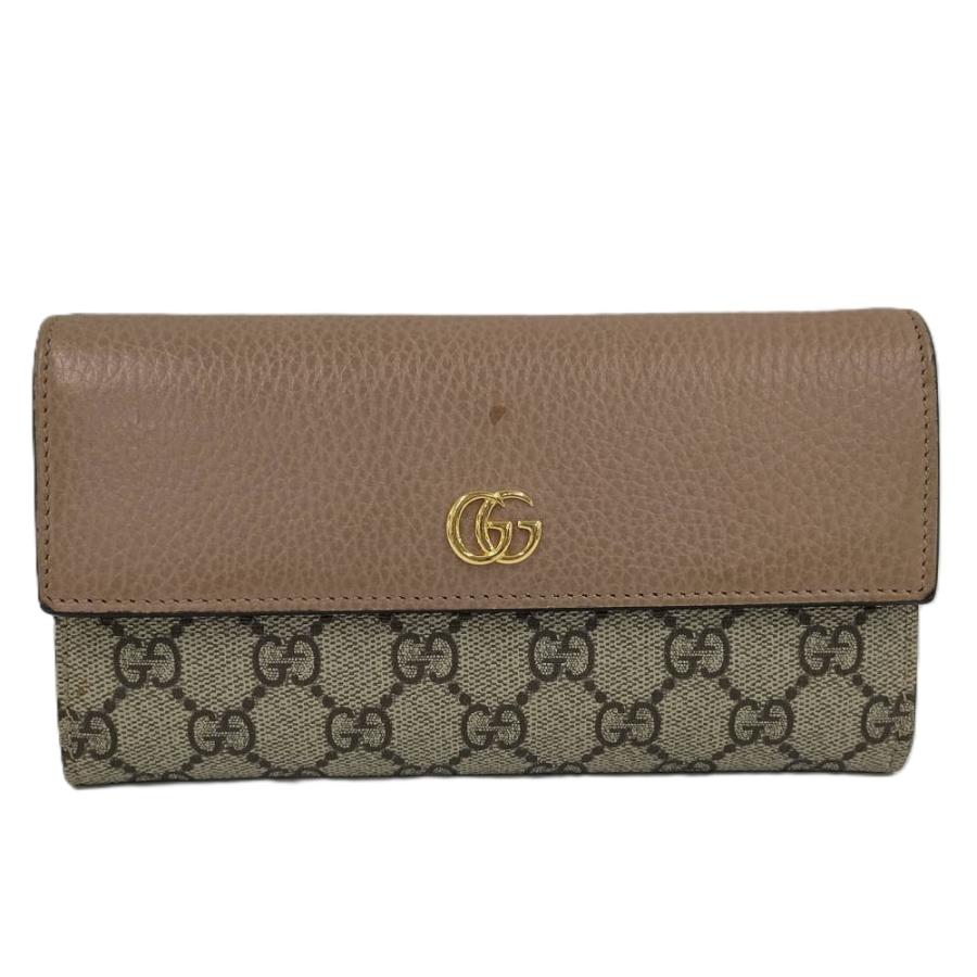 GUCCI（グッチ） 二つ折り長財布 GGスプリーム バイカラー