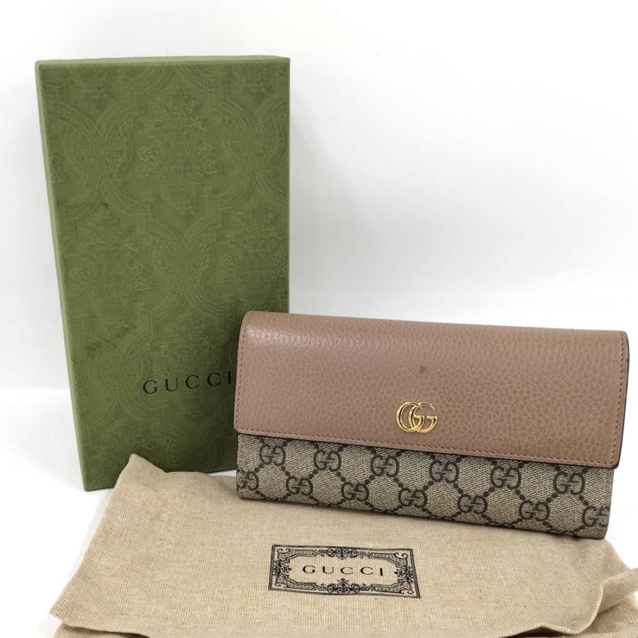 GUCCI（グッチ） 二つ折り長財布 GGスプリーム バイカラー
