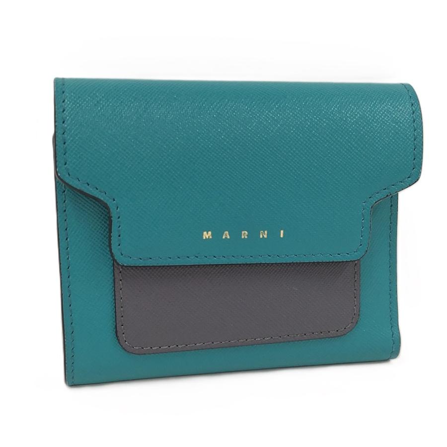 MARNI（マルニ） 三つ折り財布 コンパクトウォレット ロゴ レザー