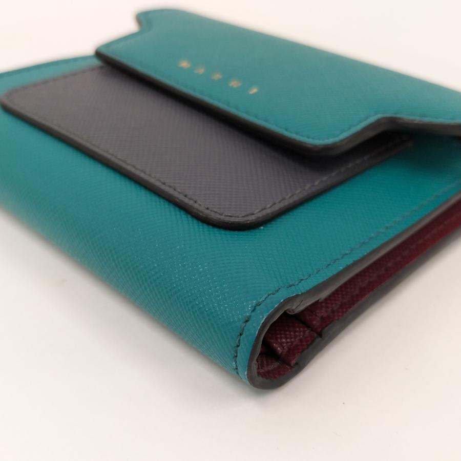 MARNI（マルニ） 三つ折り財布 コンパクトウォレット ロゴ レザー