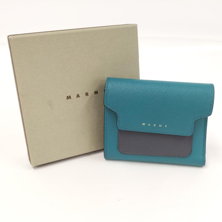 MARNI（マルニ） 三つ折り財布 コンパクトウォレット ロゴ レザー