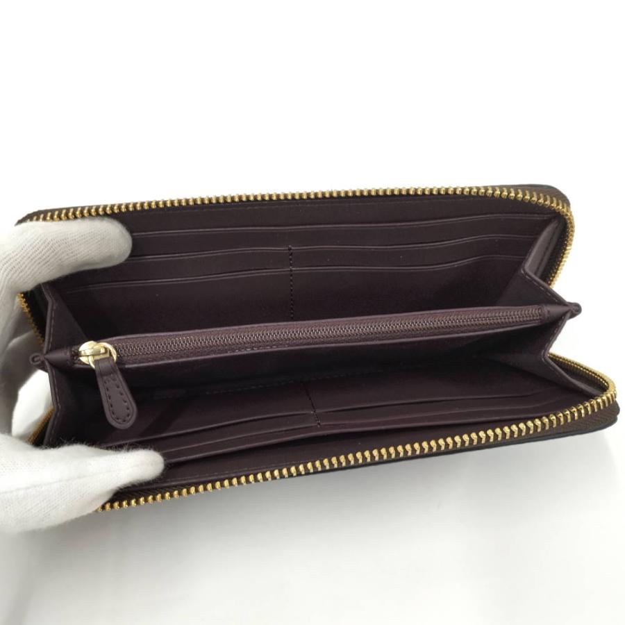 COACH（コーチ） ラウンドファスナー長財布 シグネチャー レザー 