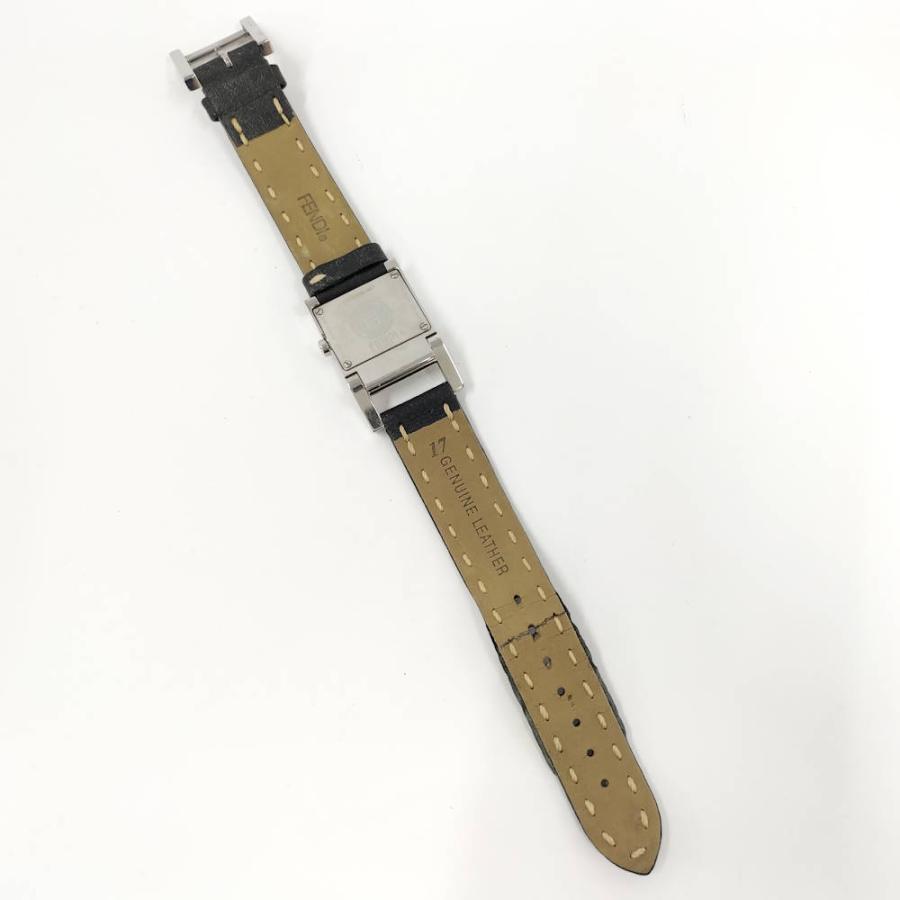 FENDI 腕時計(クォーツ) ブラウンレザーステッチデザイン FENDI（フェンディ） レディース 腕時計 オロロジ スクエア SS