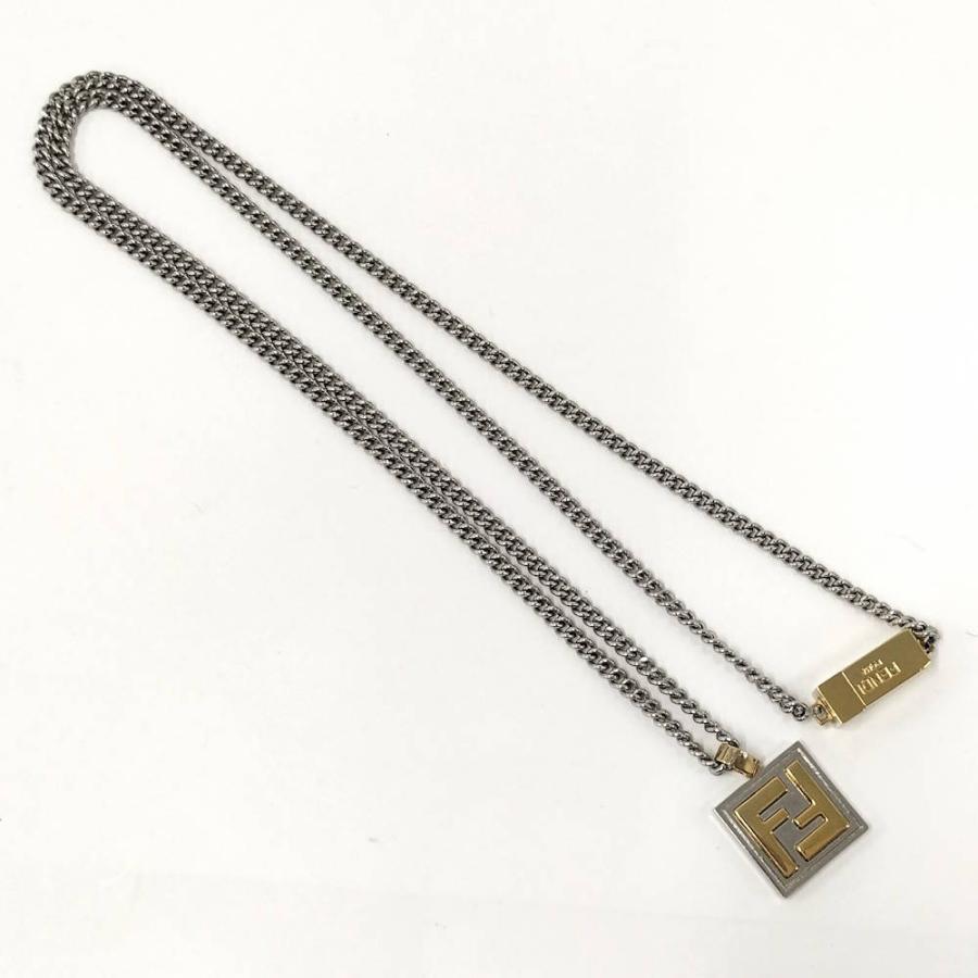 FENDI（フェンディ） FENDI FFロゴ スクエアネックレス シルバー