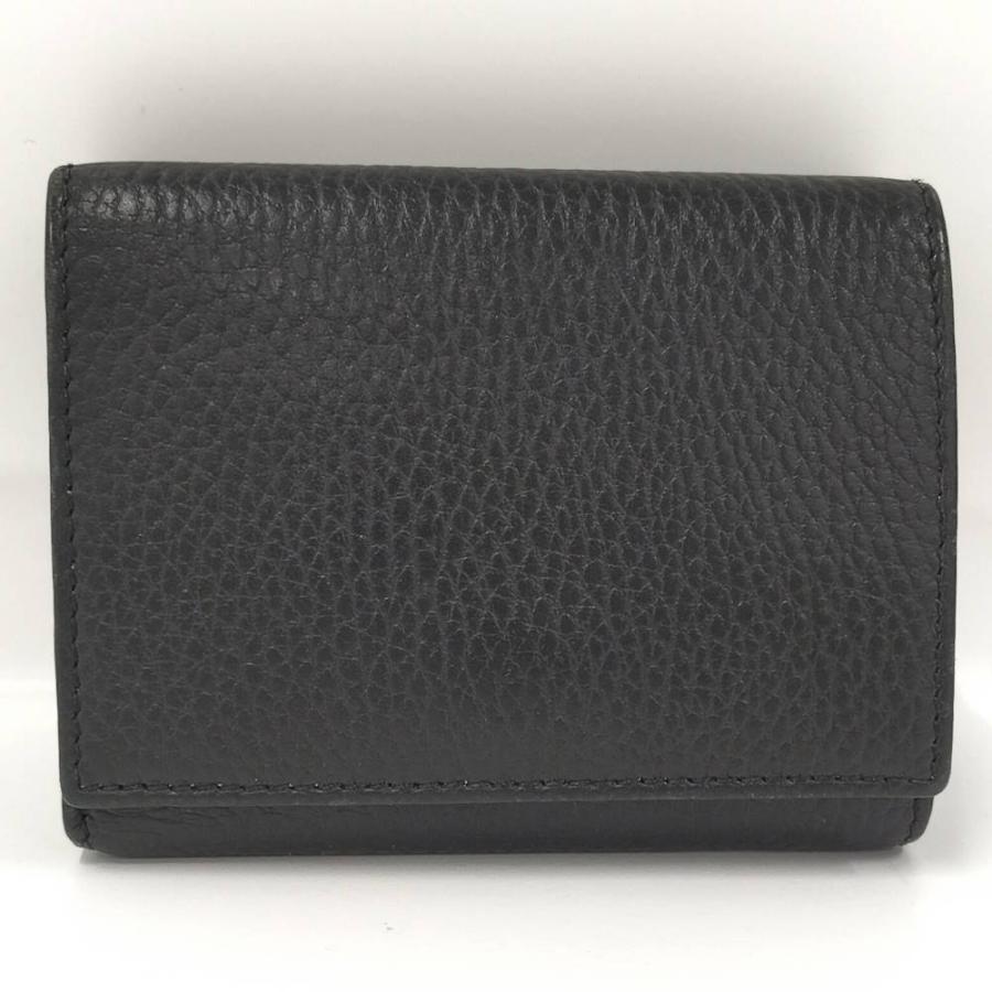 GUCCI（グッチ） 三つ折り財布 GGマーモント レザー ブラック 474746