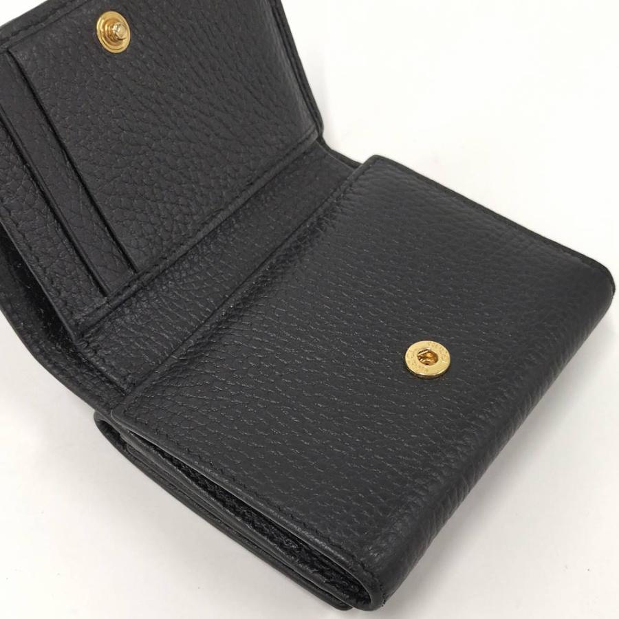 ◇美品◇グッチ　三つ折り財布　GGマーモント　474746 ブラック　レザー GUCCI（グッチ） 三つ折り財布 GGマーモント レザー ブラック 474746