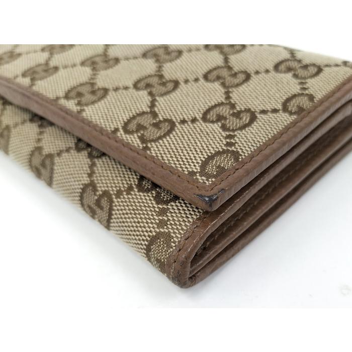 GUCCI（グッチ） 二つ折り長財布 GGキャンバス ベージュ ブラウン系