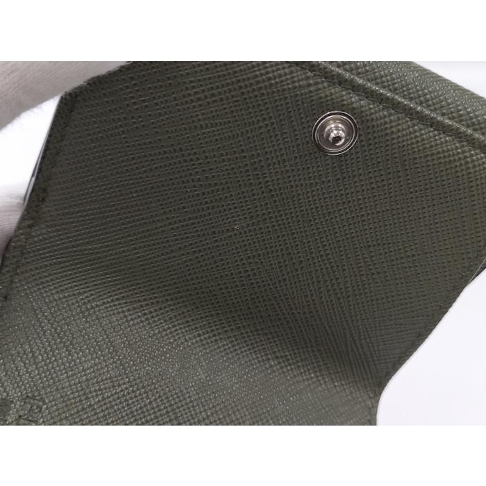 PRADA 三つ折り財布 三角ロゴ レザー グリーン系 2MH042 PRADA（プラダ） 三つ折り財布 三角ロゴ レザー グリーン系 2MH042