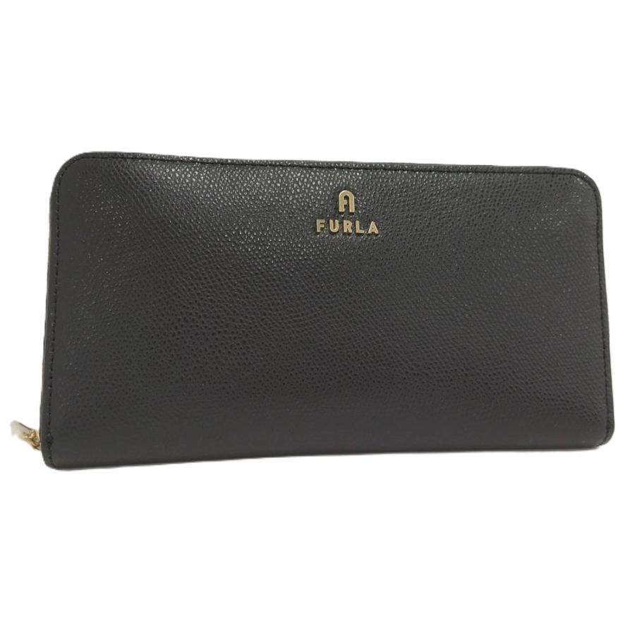 FURLA（フルラ） ラウンドファスナー長財布 レザー ブラック : JJ 