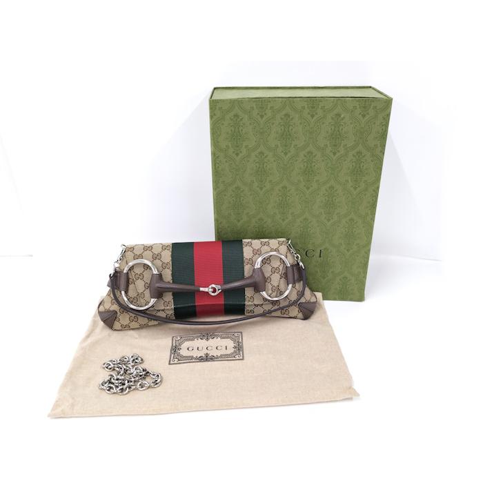 GUCCI（グッチ） ショルダーバッグ GGキャンバス ホースビット