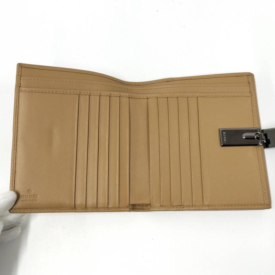 GUCCI 二つ折り財布 レザー ベージュ系 035.1408.2242 : JJ