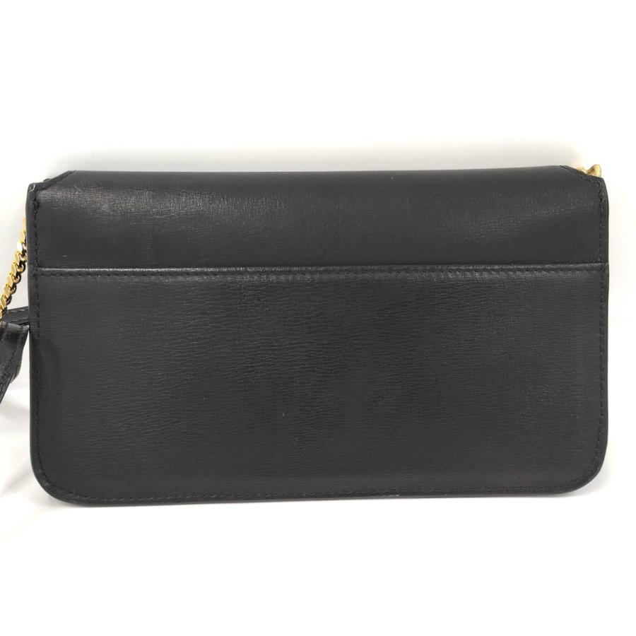 SAINT LAURENT フォンショルダーバッグ YSL レザー ブラック 635095