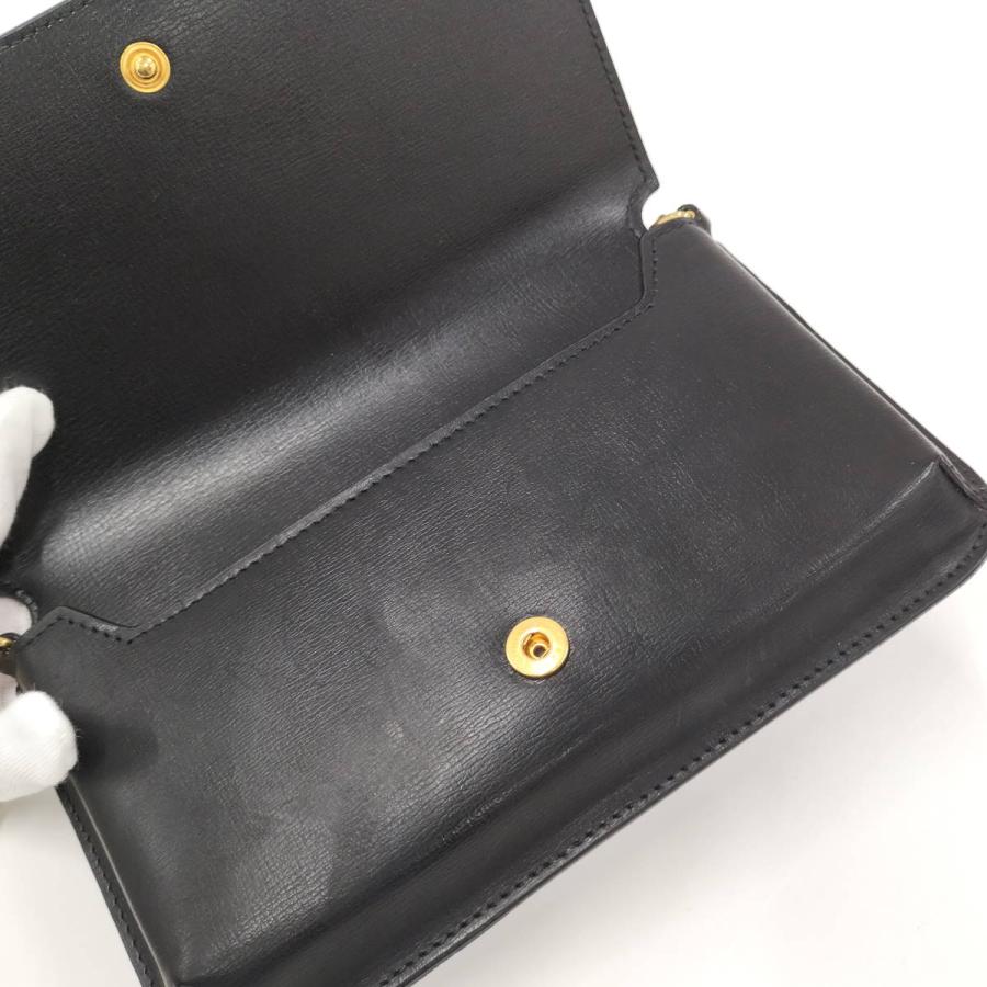 SAINT LAURENT フォンショルダーバッグ YSL レザー ブラック 635095